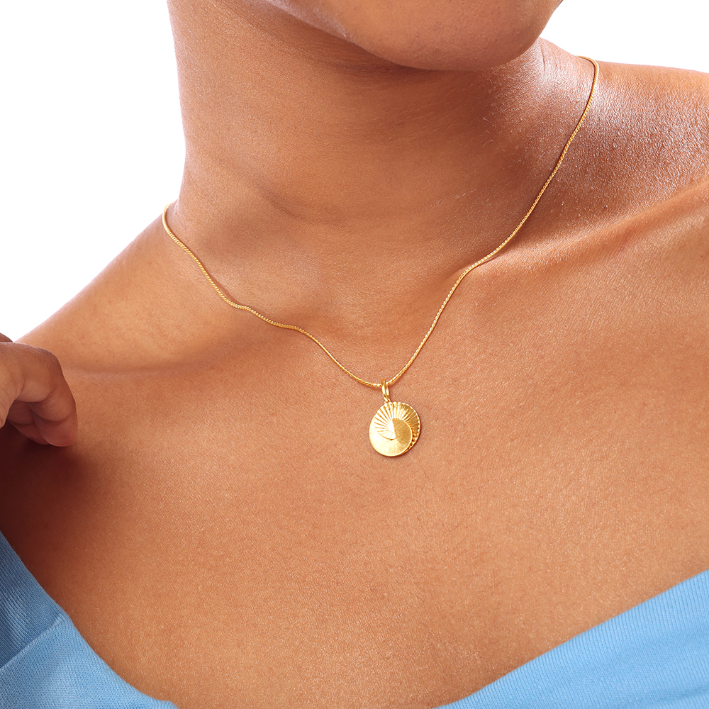 Radiant Sculpted Gold Pendant,,hi-res image number null
