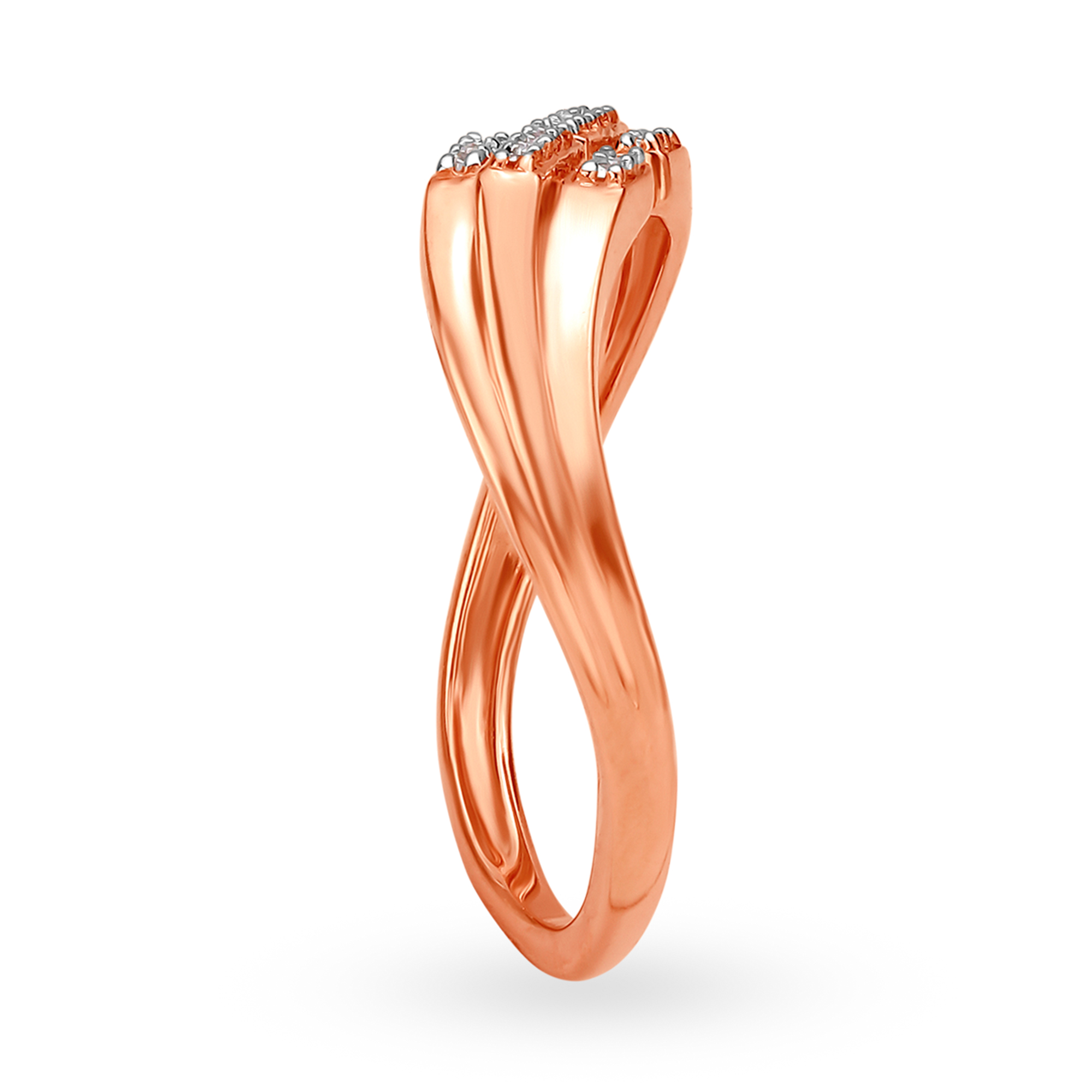 14KT Rose Gold Diamond Finger Ring,,hi-res image number null