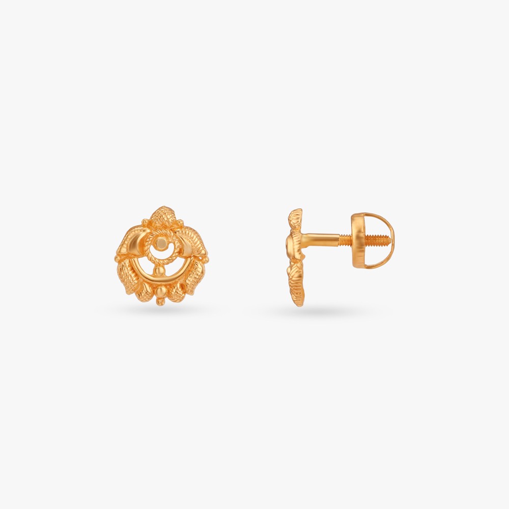 Tiny Gleam Gold Stud Earrings for Kids,,hi-res image number null