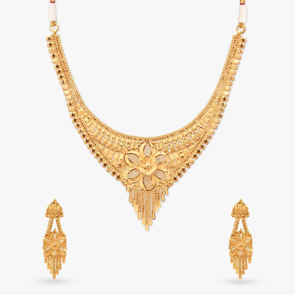 

Blossom Crest Gold Necklace Set