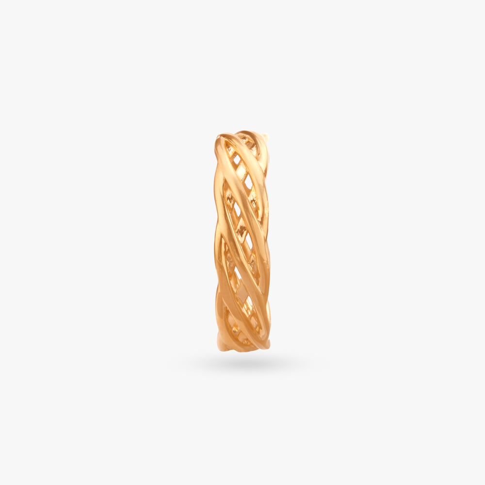 Stylish Interlaced Gold Ring,,hi-res image number null