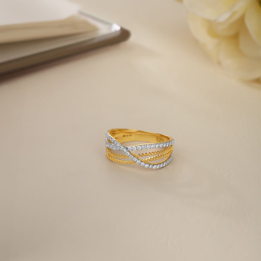 Infinite Shimmer 14KT Gold & Diamond Ring,,hi-res image number null