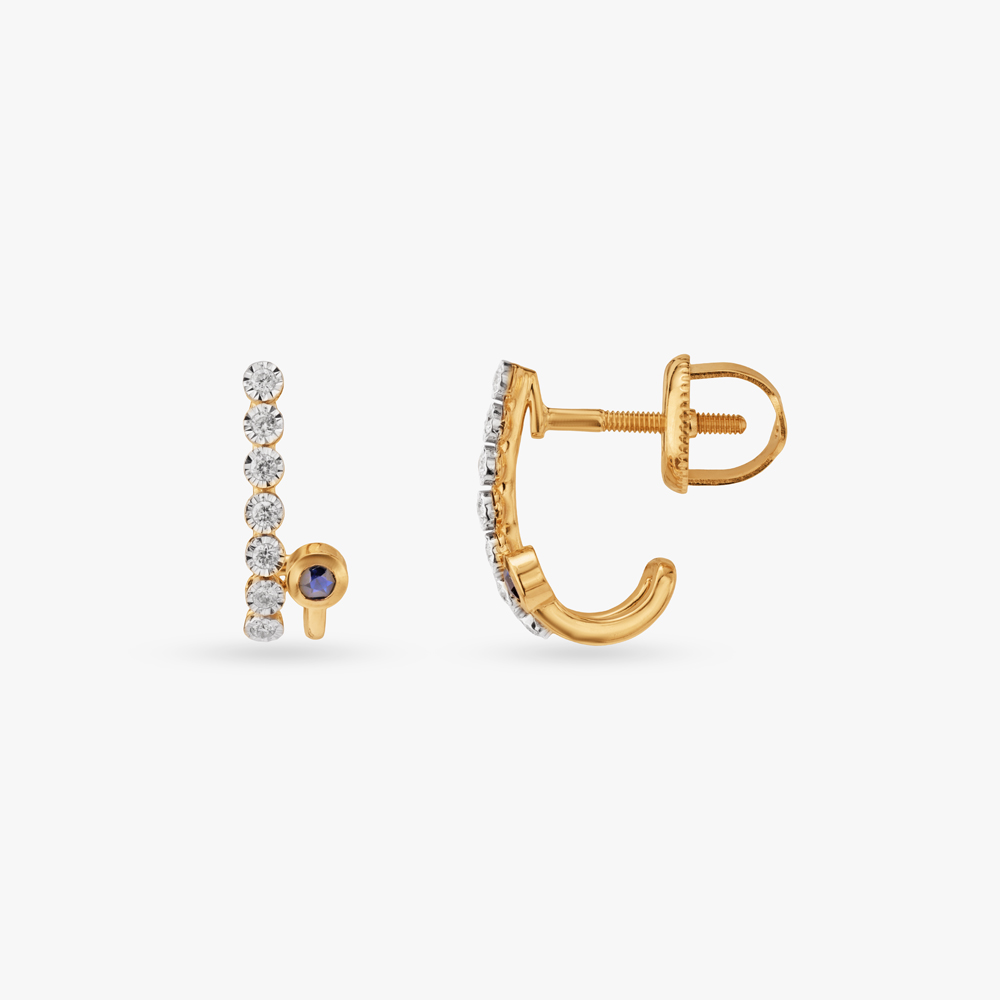 Midnight Arc Diamond Hoop Earrings,,hi-res image number null