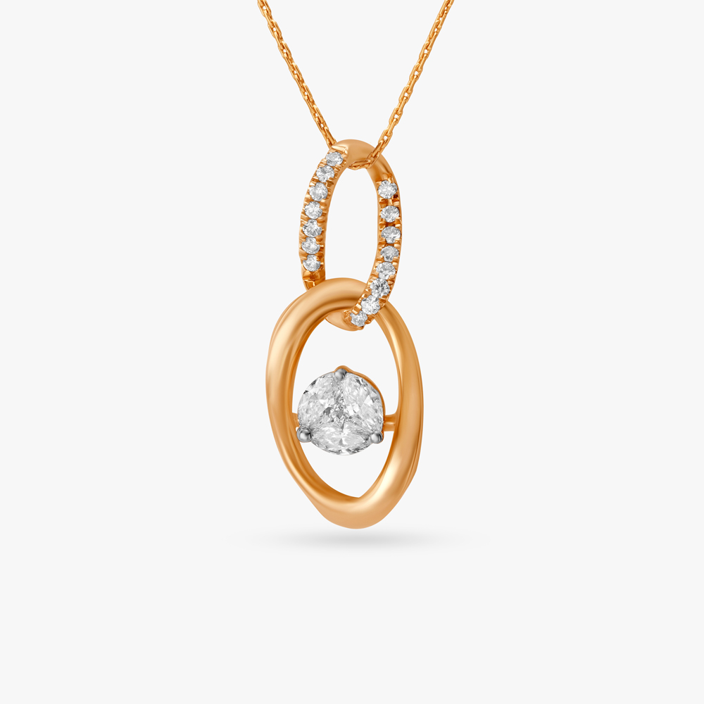 Swirling Ribbon Diamond Pendant