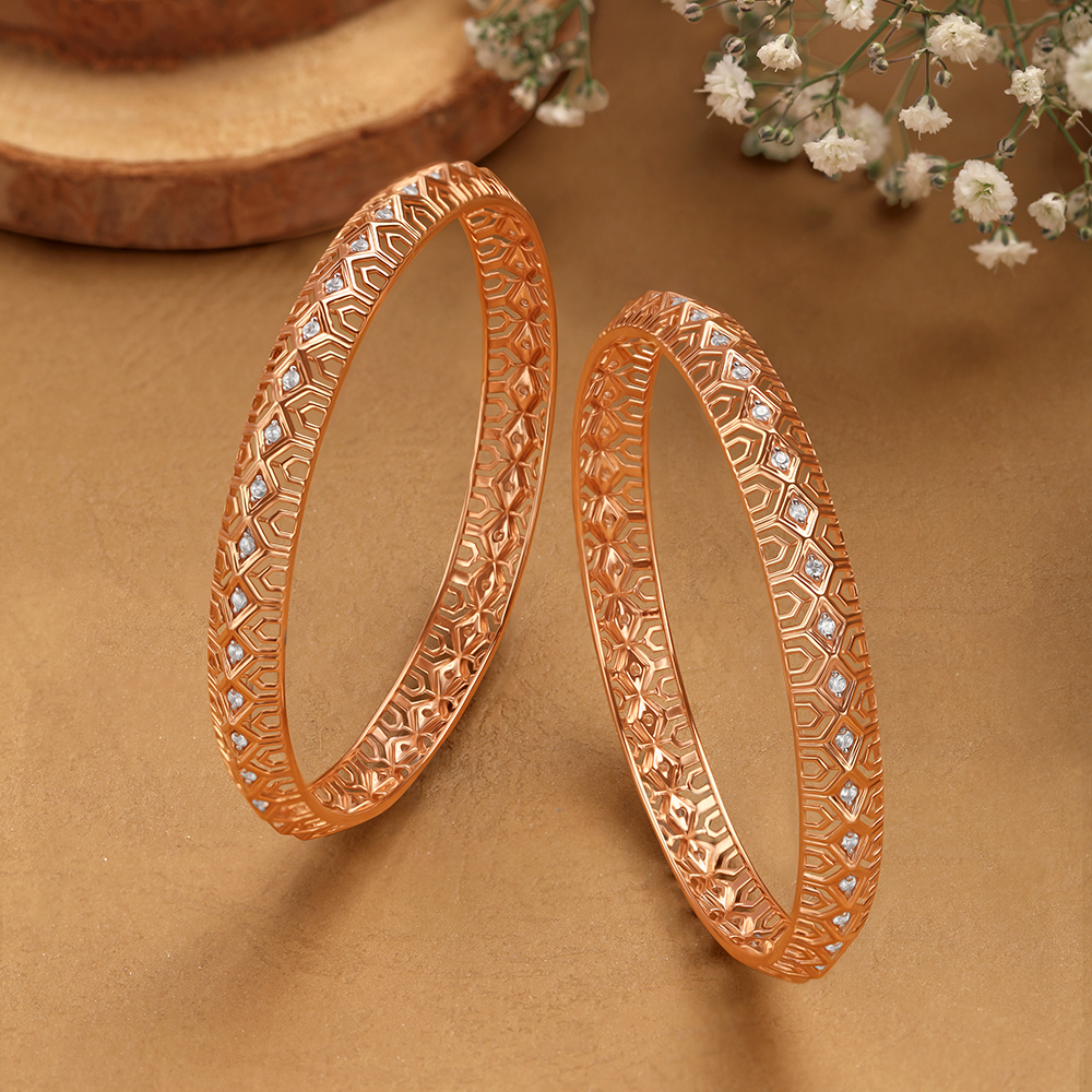 Contemporary Casting Bangle with Cubic zirconia,,hi-res image number null