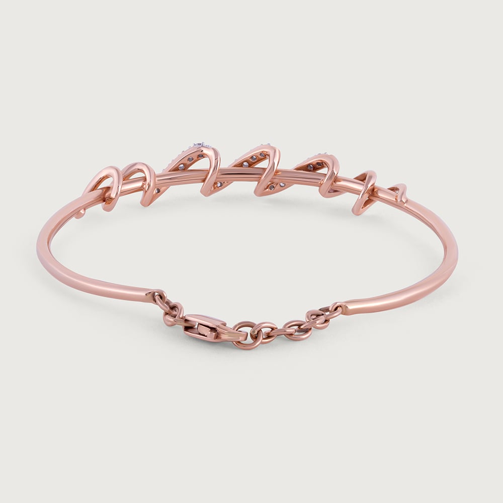 Twisted Blend Diamond & Gold Bangle,,hi-res image number null