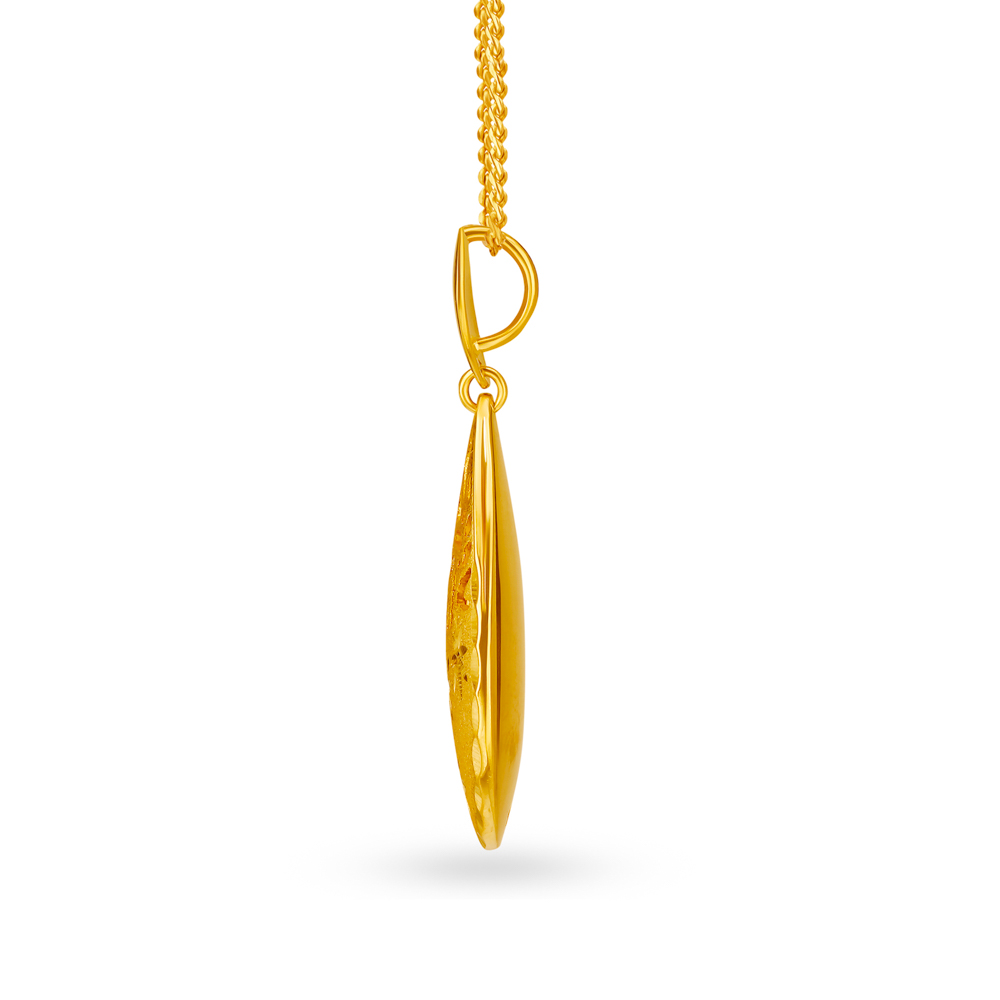 Abstract Diamond Cut Gold Pendant and Earrings Set,,hi-res image number null