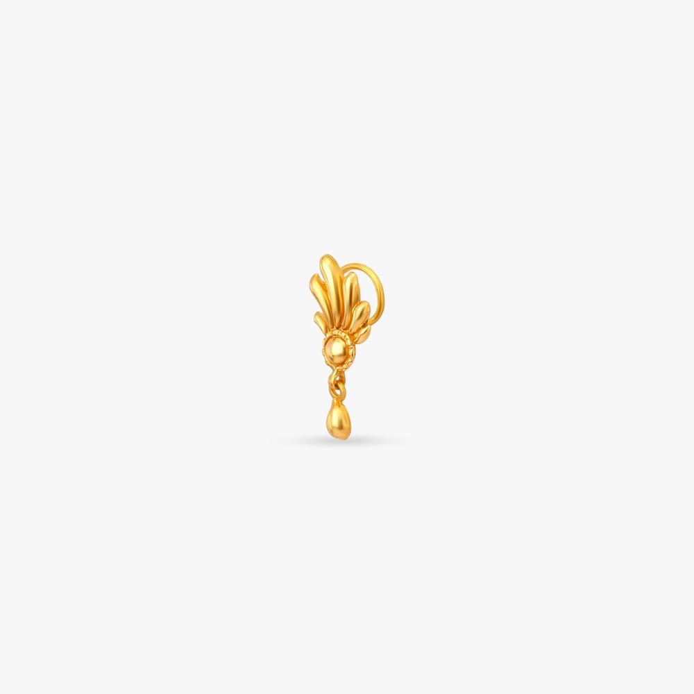Petal Plume Gold Nose Pin,,hi-res image number null