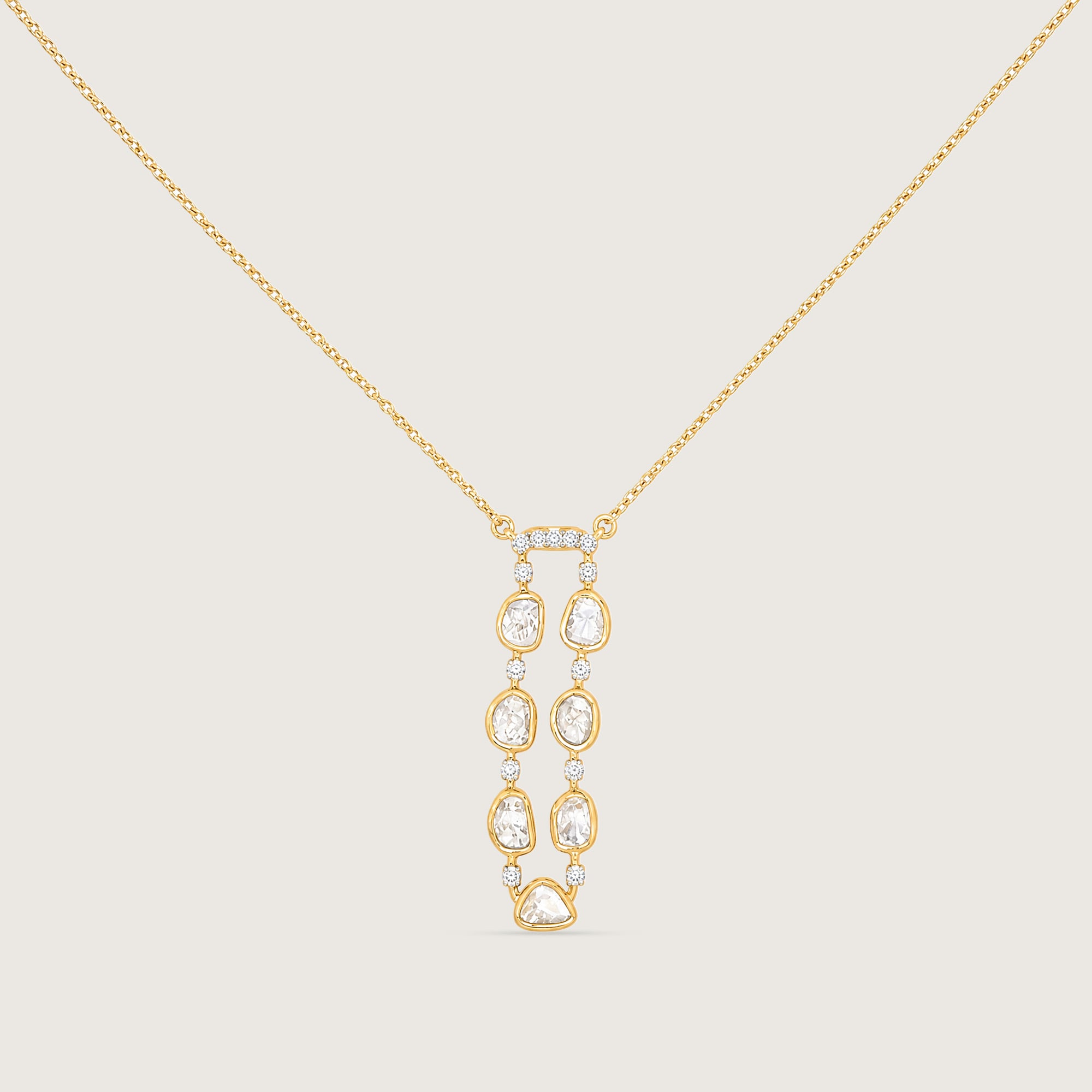 Elegant Cascade Polki Diamond Necklace,,hi-res image number null
