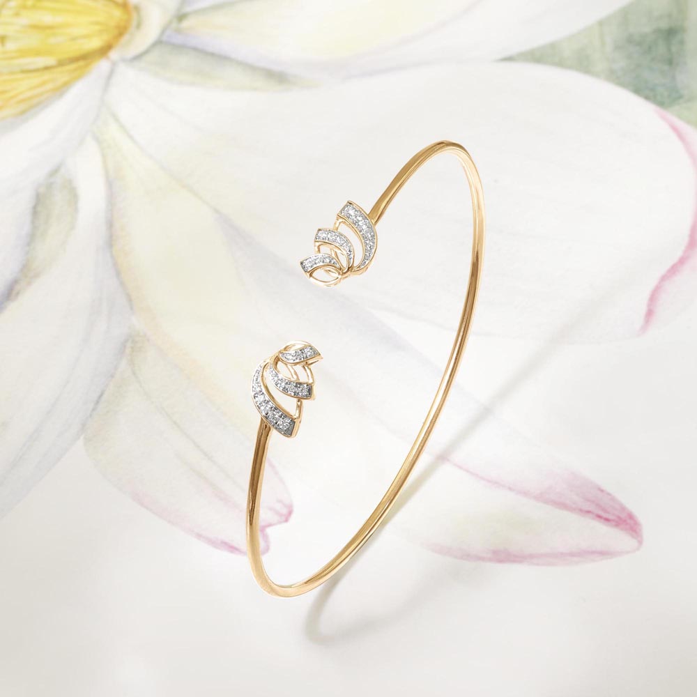 Lotus Bloom Diamond Bangle,,hi-res image number null