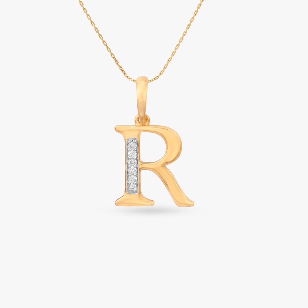 Signature R Diamond Pendant,,hi-res image number null