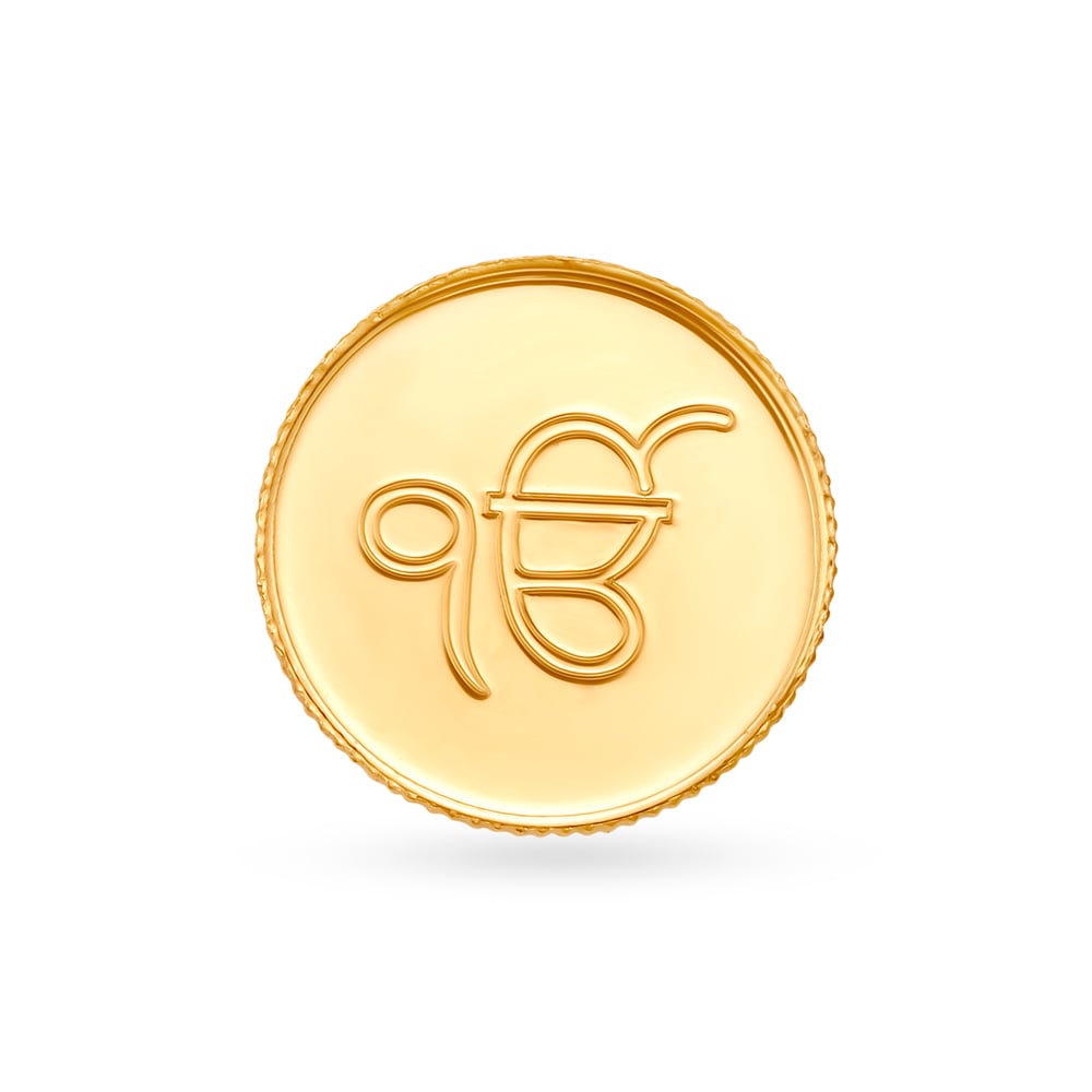 

4 gram 22 Karat Gold Coin with Ek Onkar Satnam design