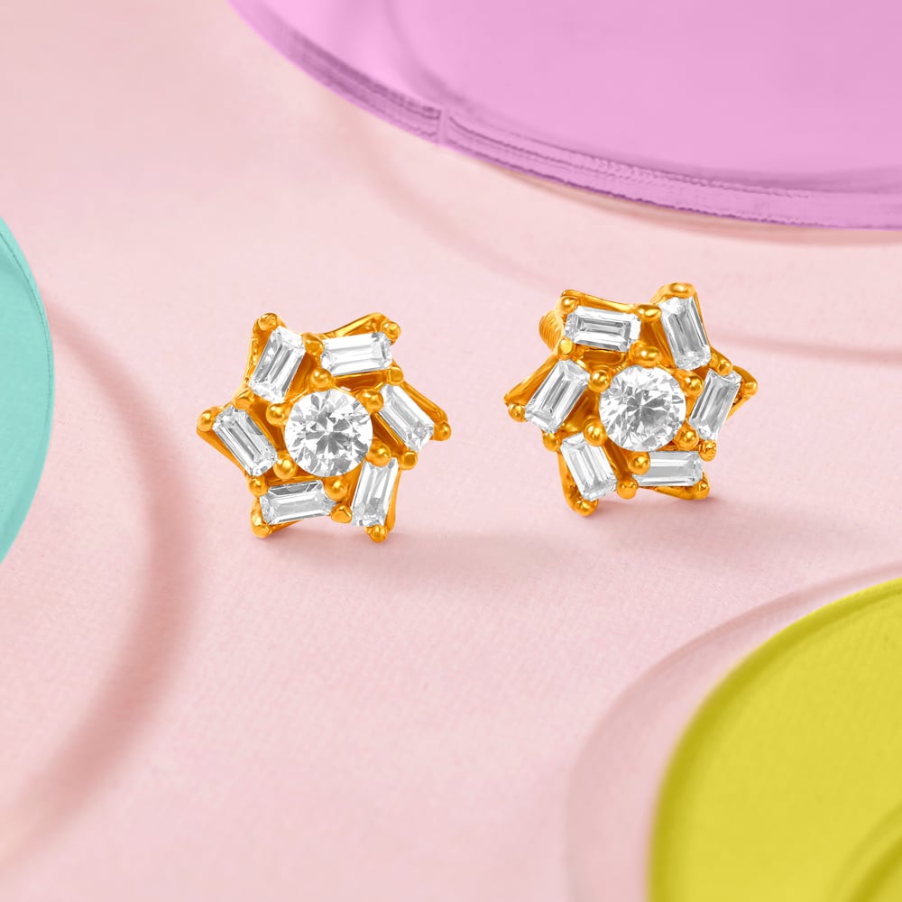Stunning Gold Stud Earrings for Kids,,hi-res image number null