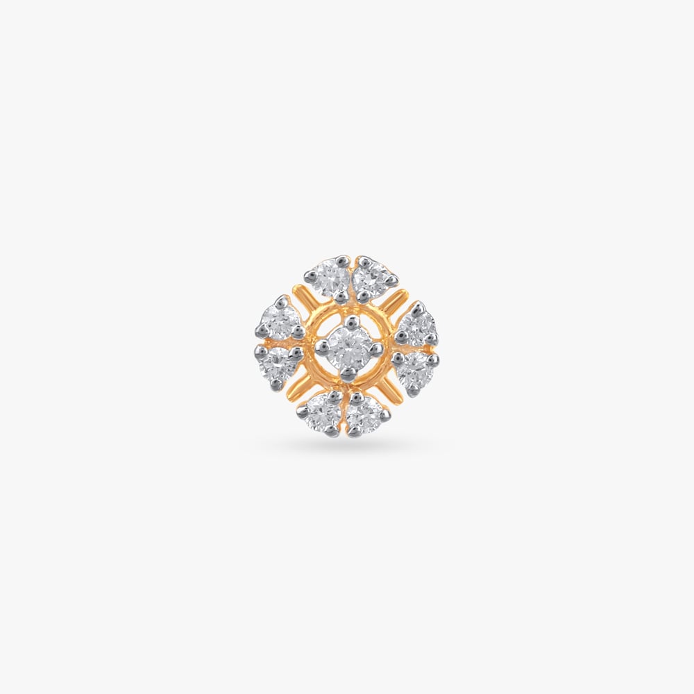 Petal Cross Diamond Nose Pin,,hi-res image number null