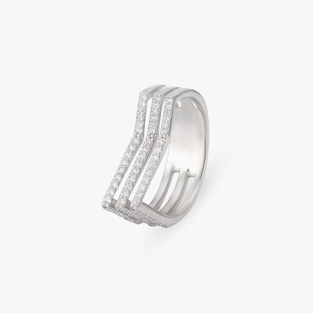 Dazzling Zigzag Diamond Finger Ring,,hi-res image number null
