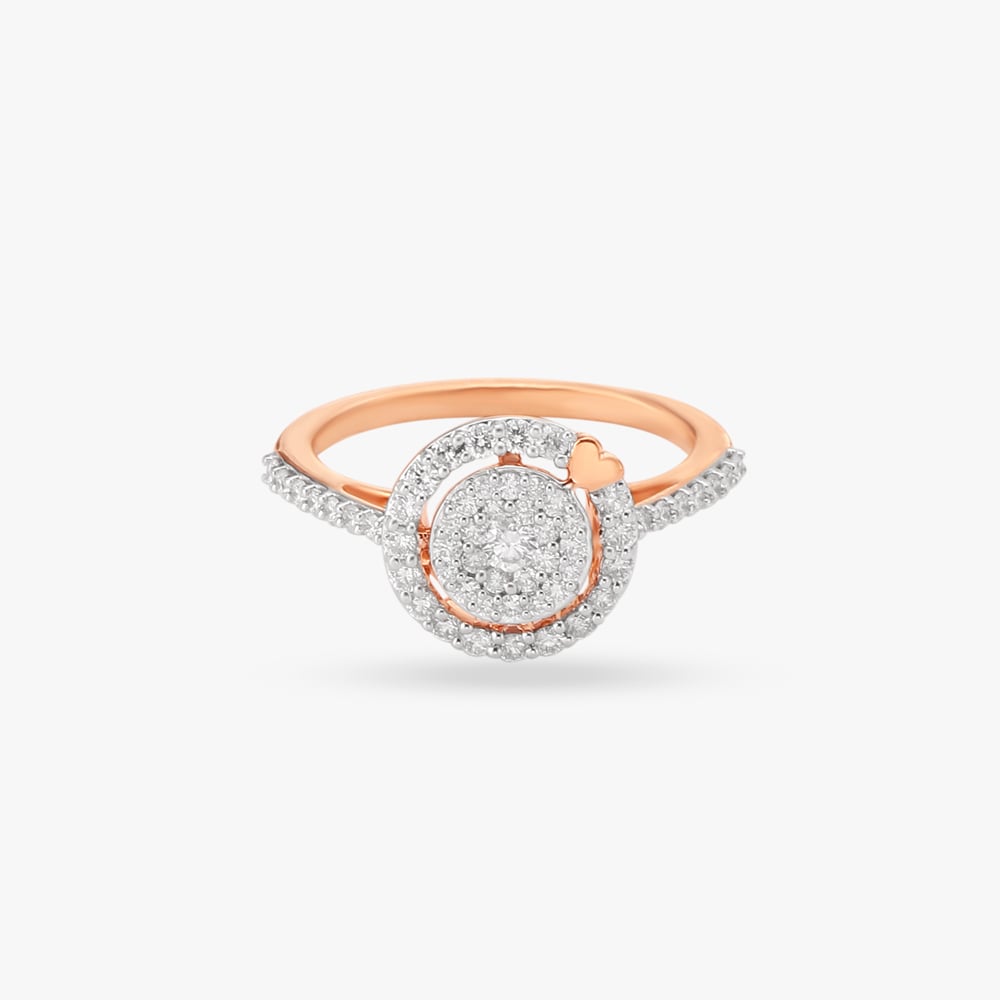 Heart Halo Diamond Finger Ring,,hi-res image number null