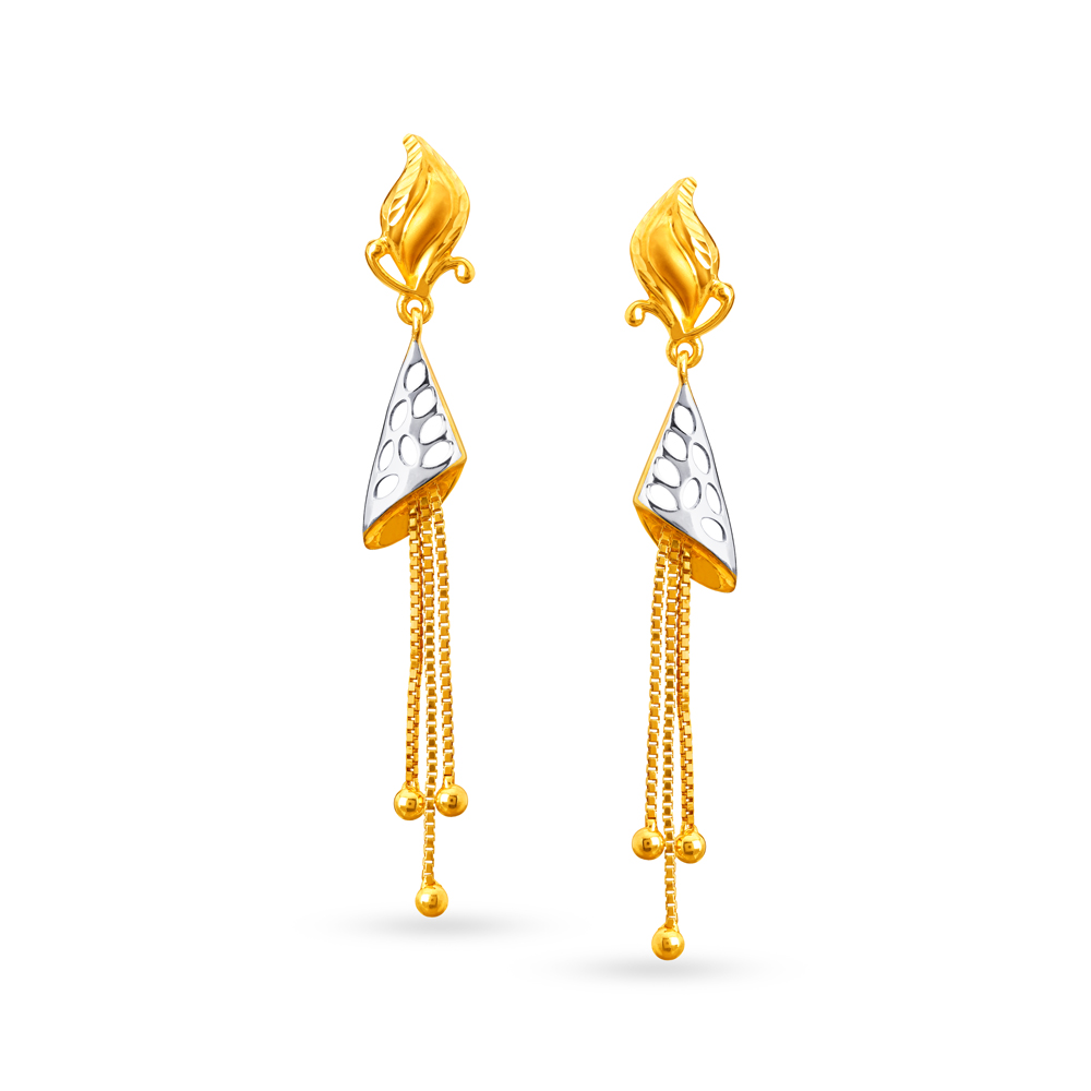 Glossy Gold Drop Earrings,,hi-res image number null
