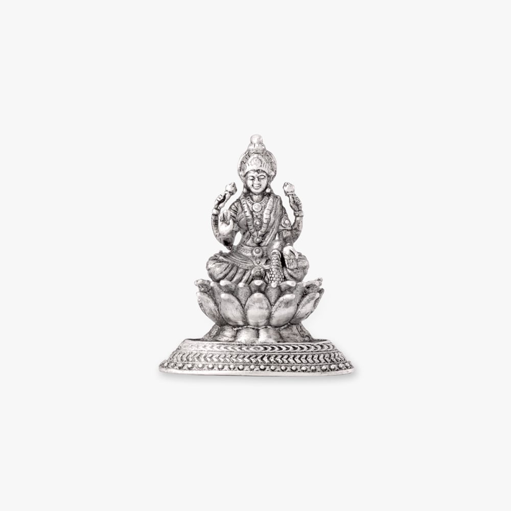 Auspicious Ganesha and Lakshmi Silver Idol,,hi-res image number null