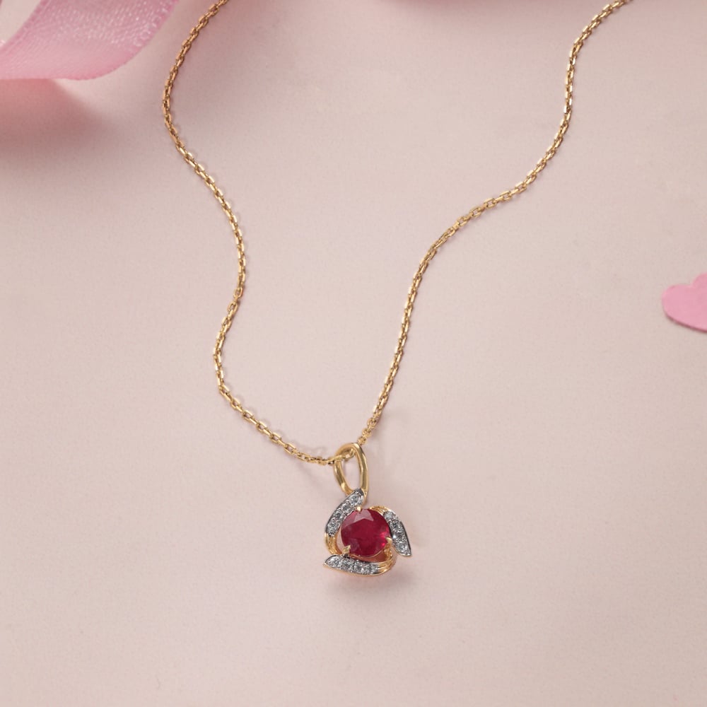 Ruby Rush Diamond & Gold Pendant,,hi-res image number null