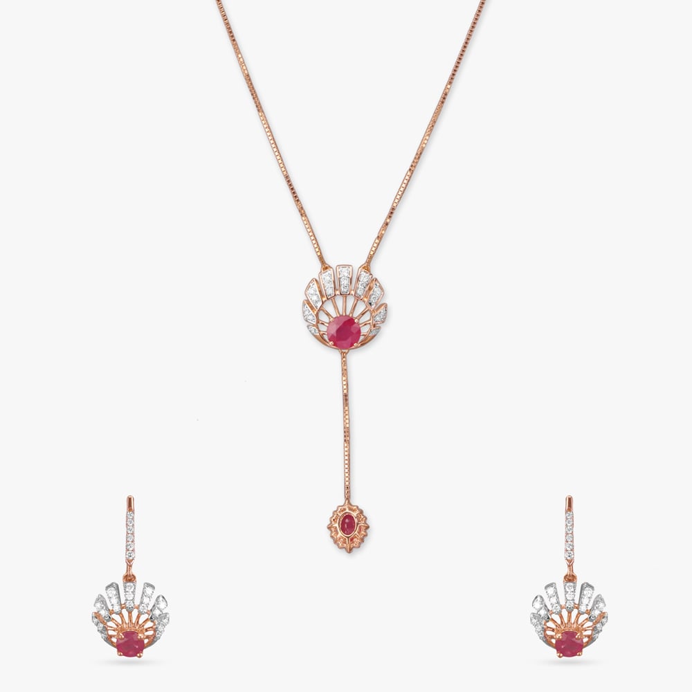 Timeless Rays Diamond Pendant with Chain and Earrings Set,,hi-res image number null