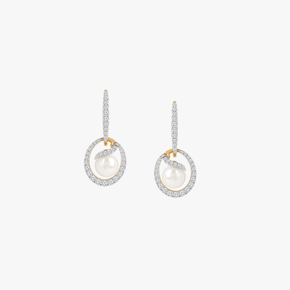 Moon Orbit Diamond Drop Earrings,,hi-res image number null