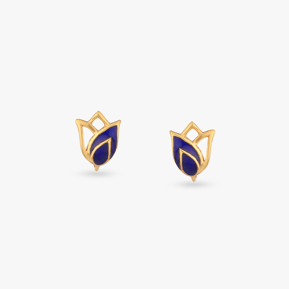 

Little Lotus Gold Stud Earrings for Kids