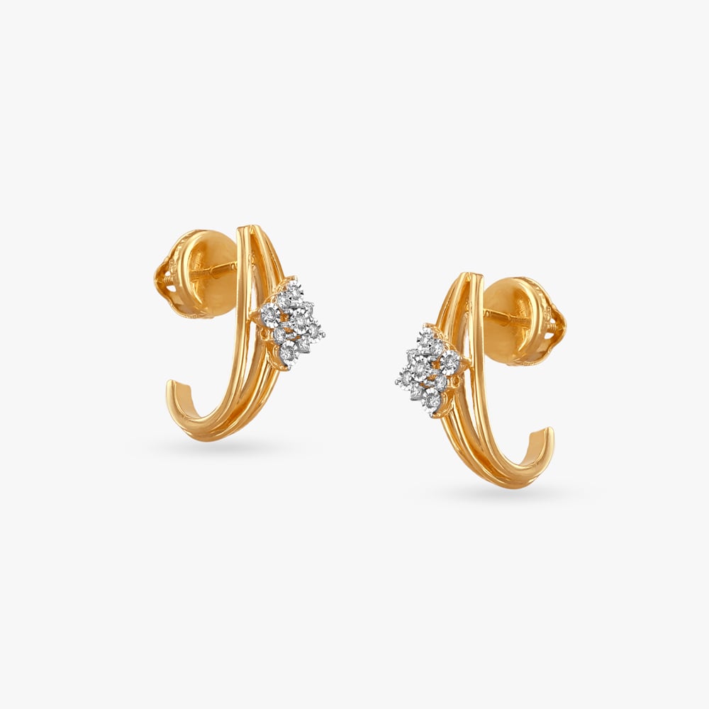 

Delicate Flower Diamond Hoop Earrings