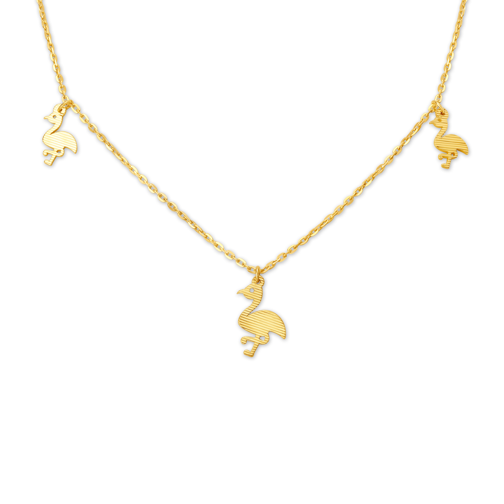 Swan Gold Pendant with Chain For Kids,,hi-res image number null