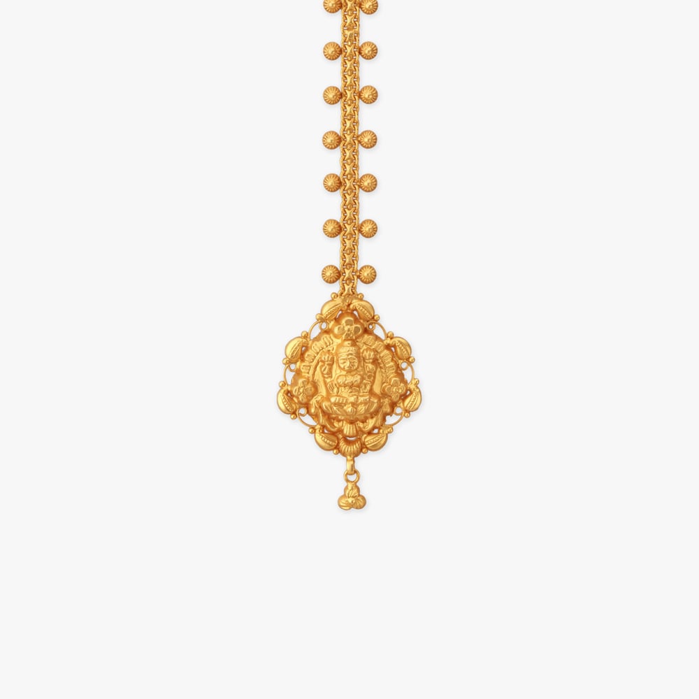 Divine Lotus Gold Maang Tikka,,hi-res image number null