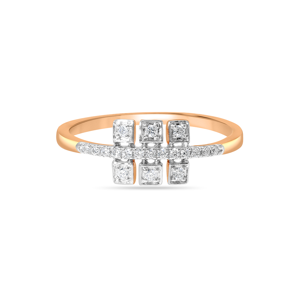 14KT Rose Gold Sculpted Sparkle Diamond Finger Ring,,hi-res image number null