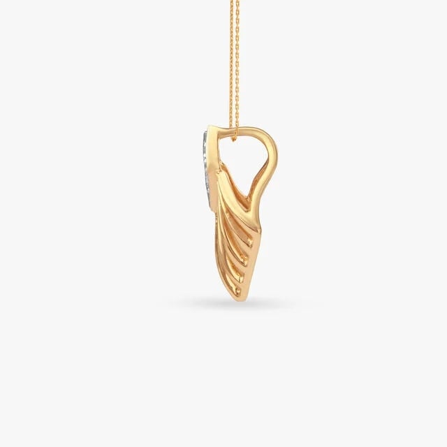 Structured Fan Diamond Pendant,,hi-res image number null