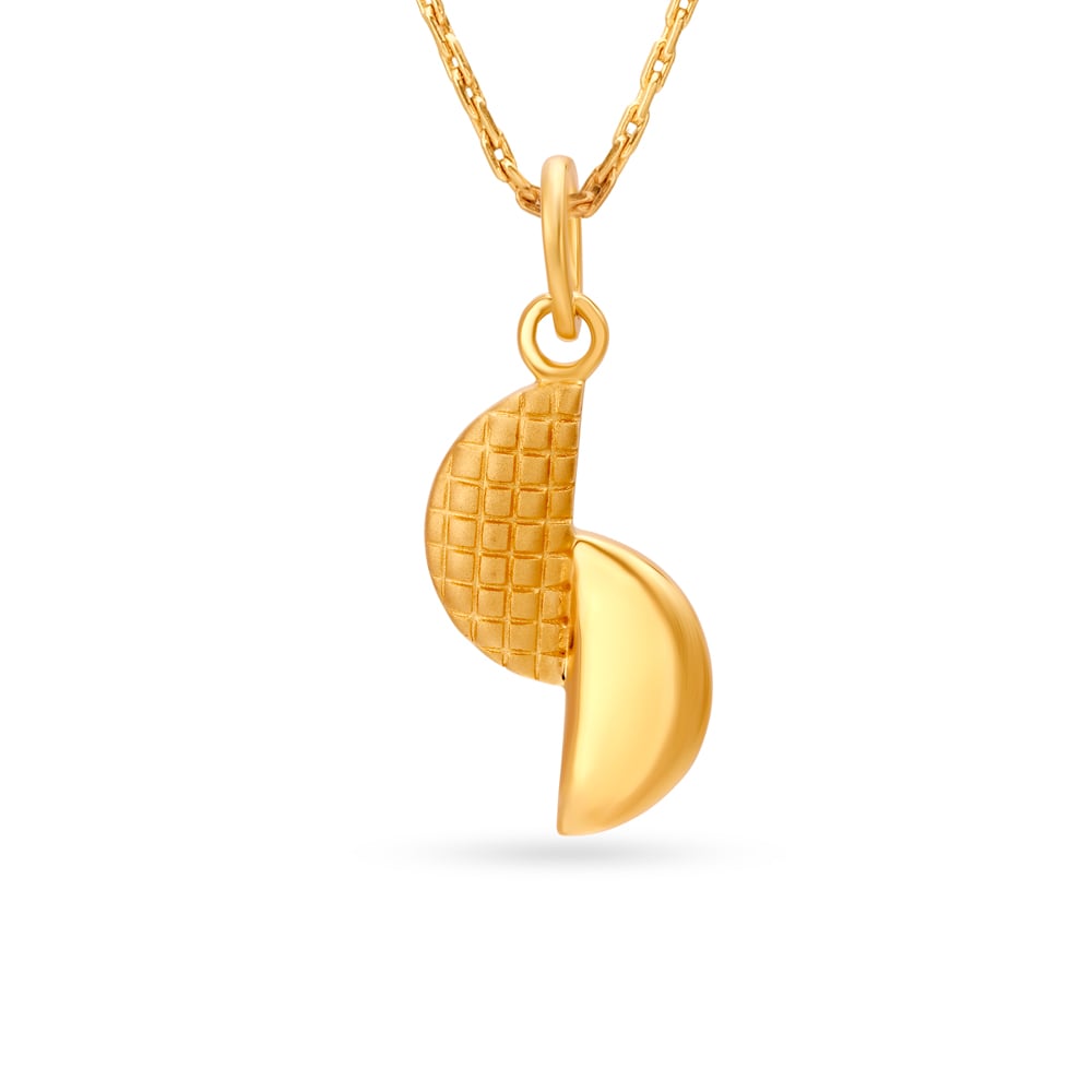 

Semi Circle Motif Gold Pendant