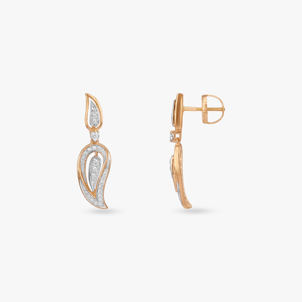 Paisley Flame Diamond Drop Earrings,,hi-res image number null