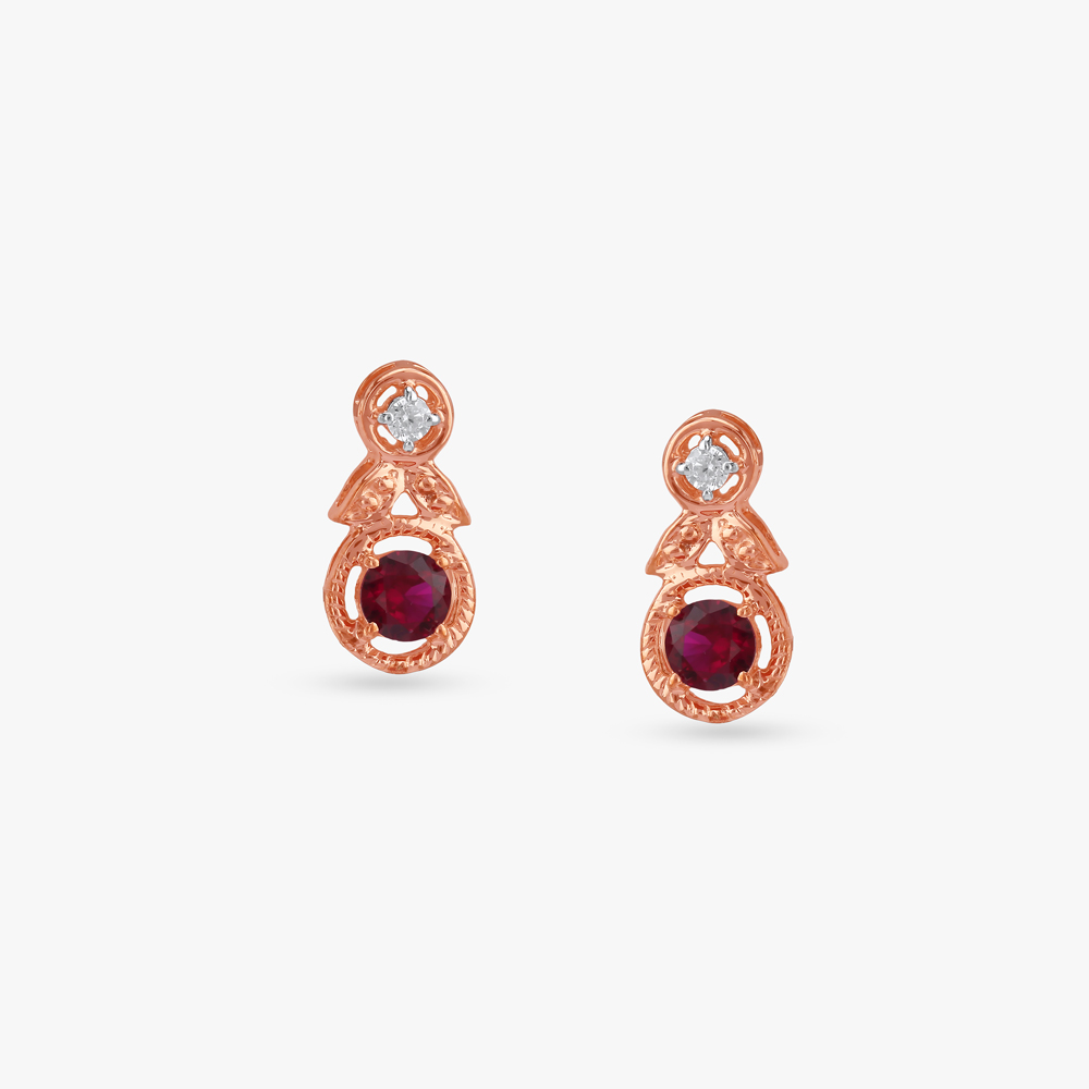 Crimson Spark Silver Pendant and Earrings Set,,hi-res image number null
