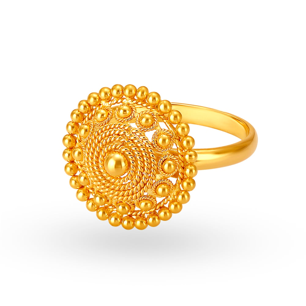 Breathtaking Floral Gold Finger Ring,,hi-res image number null