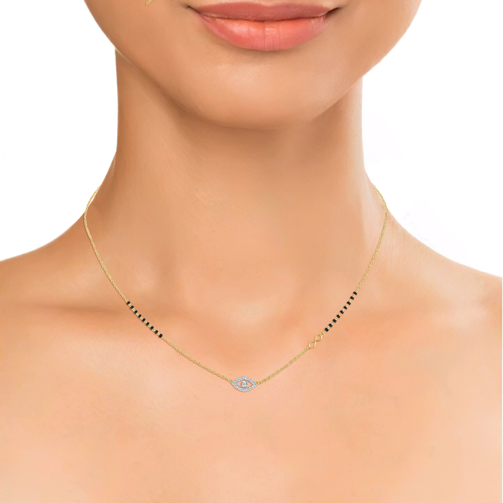 14KT Yellow Gold Evil Eye Mangalsutra,,hi-res image number null