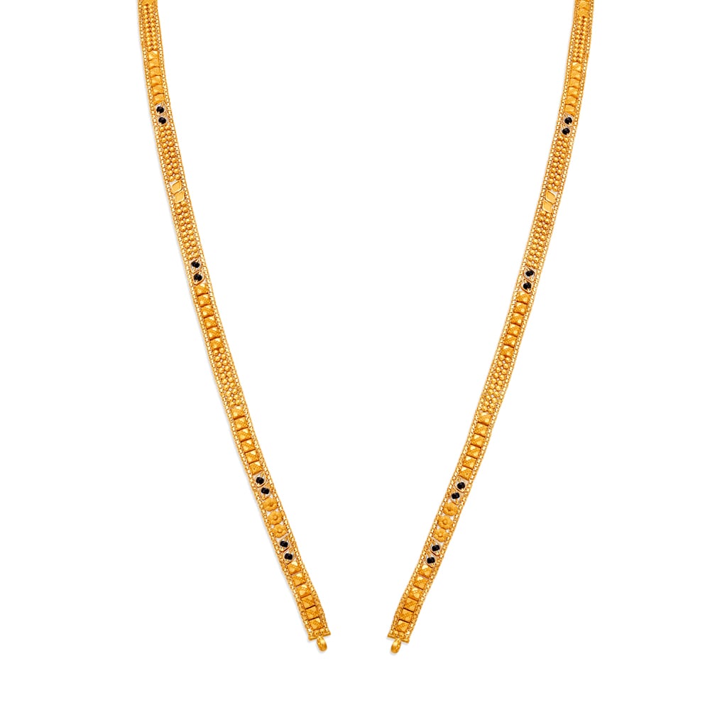 Intricately designed Gold and Black Beads Mangalsutra,,hi-res image number null