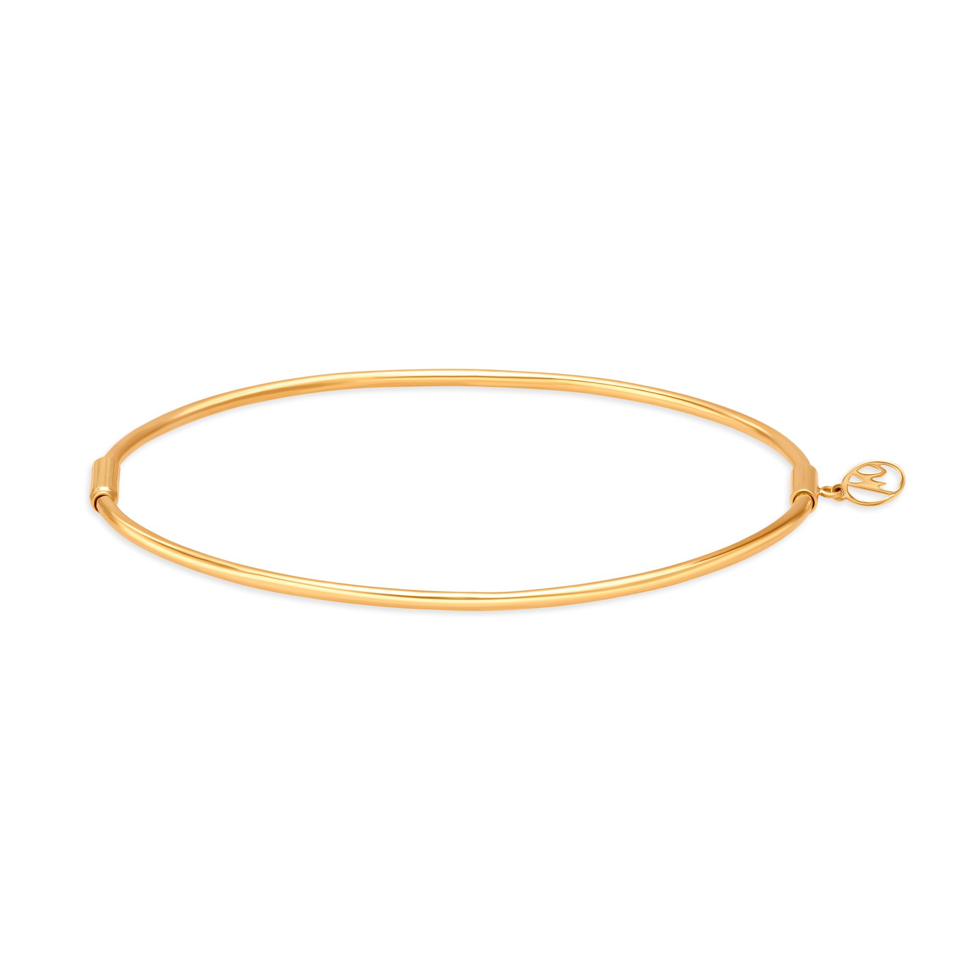 14KT Yellow-Rose Gold Bangle With Charm,,hi-res image number null