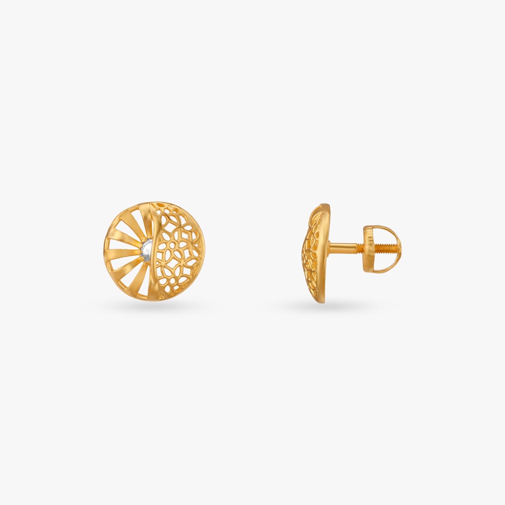 

Sunlit Charm Gold Stud Earrings