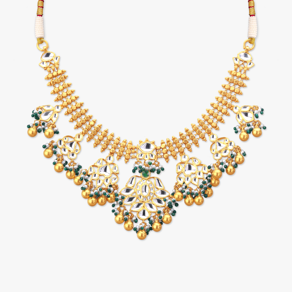 Raindrop Royalty Gold Necklace set,,hi-res image number null