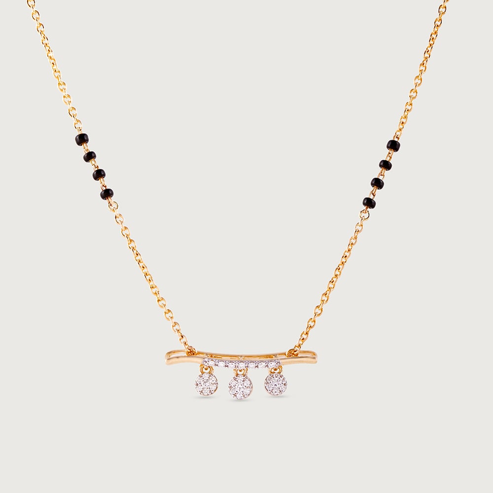 Trinity of Grace Gold and Diamond Vati Mangalsutra,,hi-res image number null
