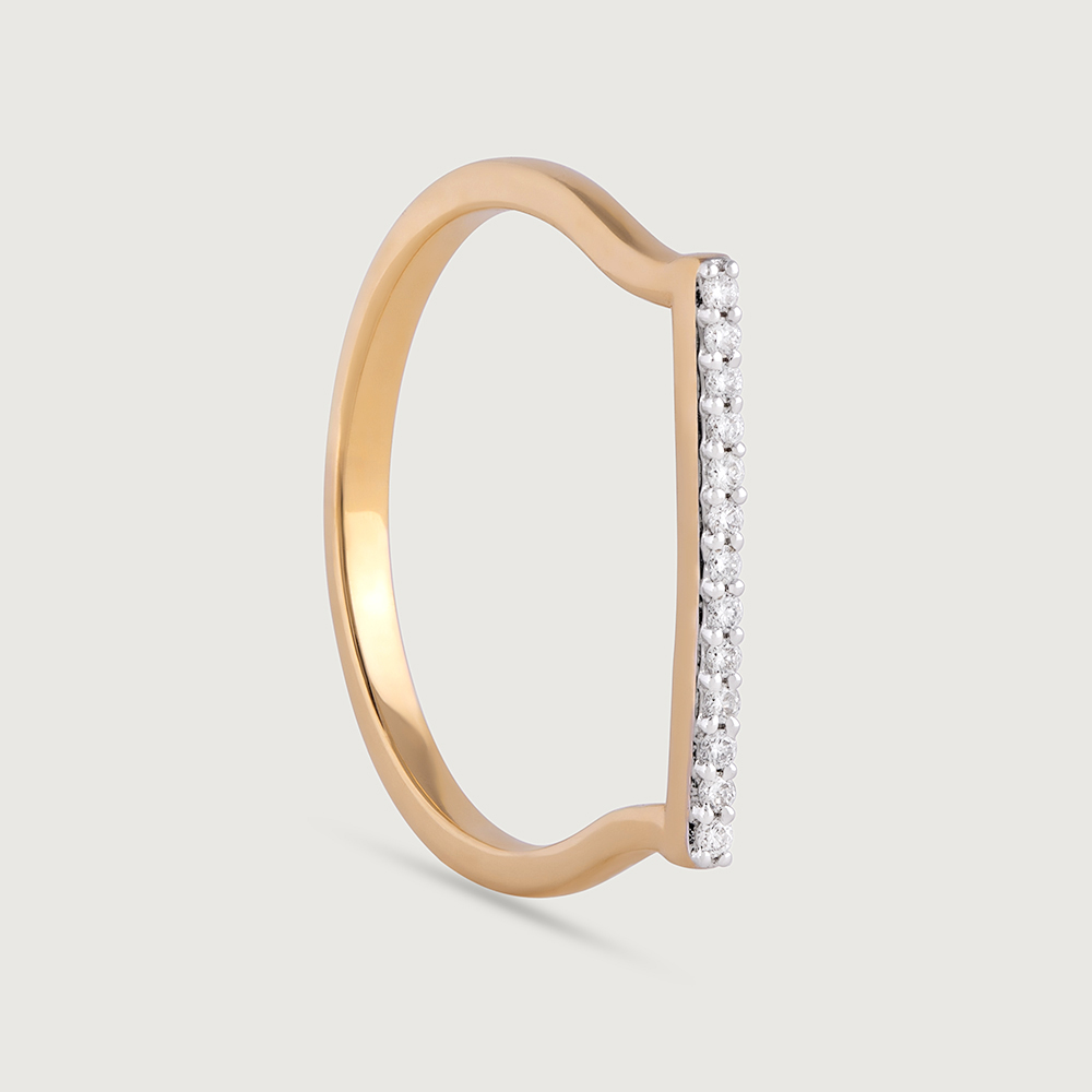 Classic Sleek Gold & Diamond Ring,,hi-res image number null