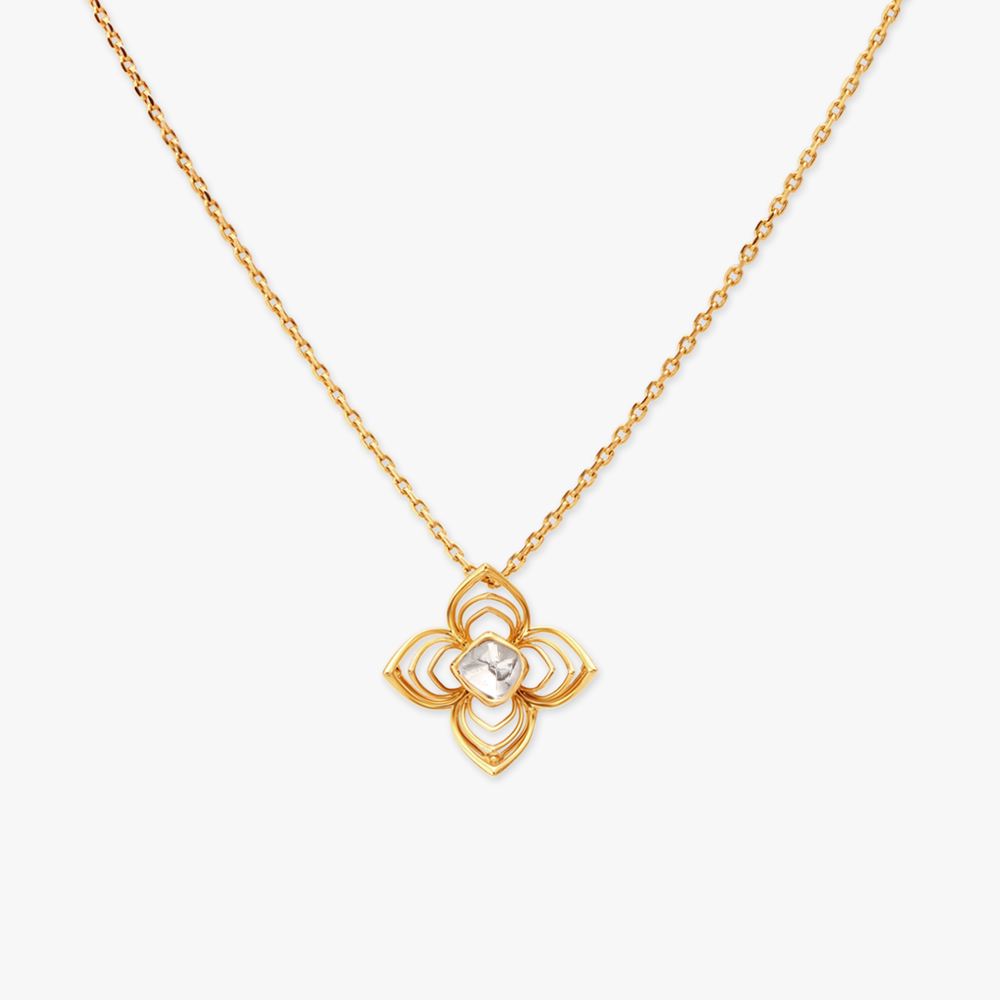 Classy Floral Pendant with Chain,,hi-res image number null