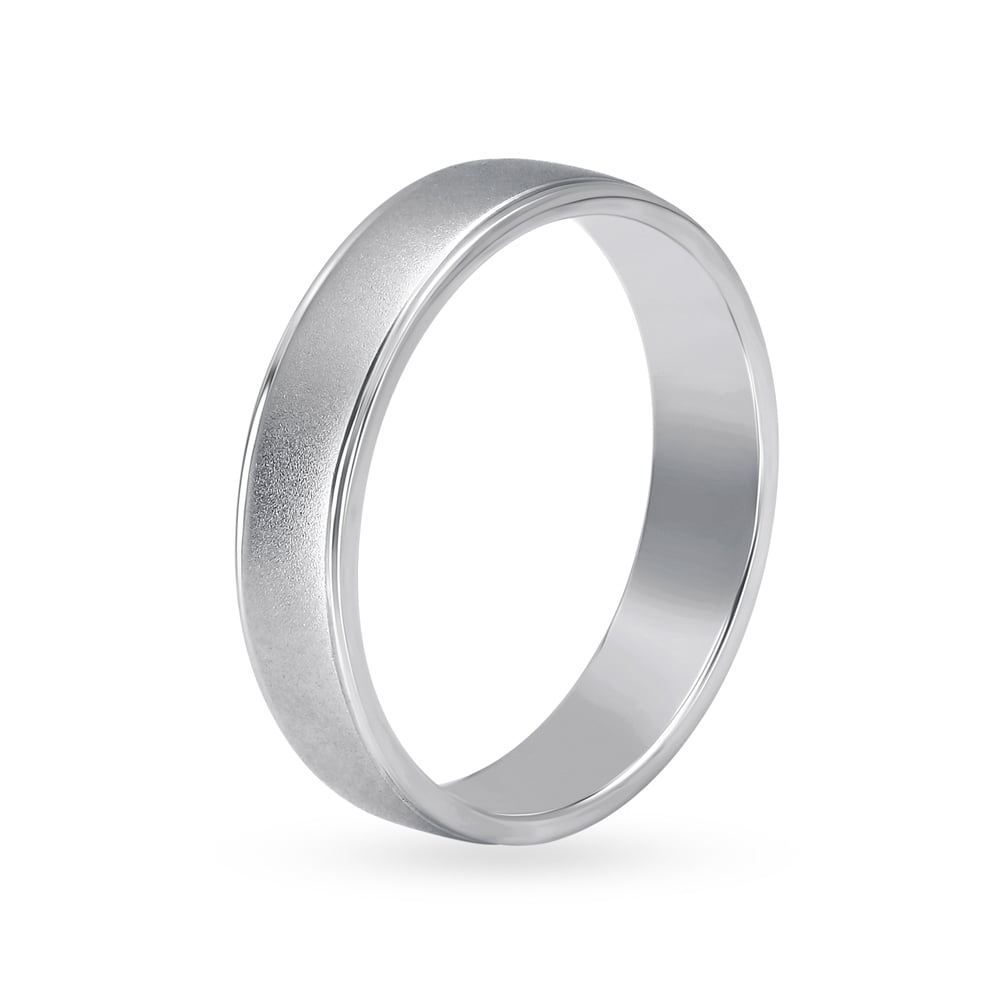 Sophisticated Textured Platinum Ring for Men,,hi-res image number null