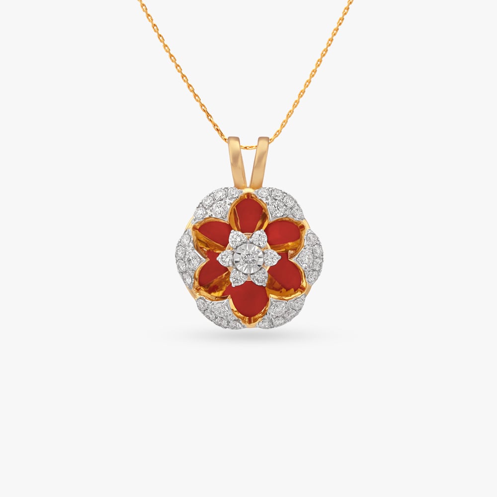 Reflected Blossom Diamond Pendant,,hi-res image number null