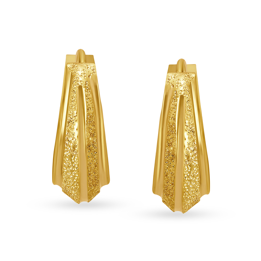 Traditional Shimmering Gold Hoop Earrings