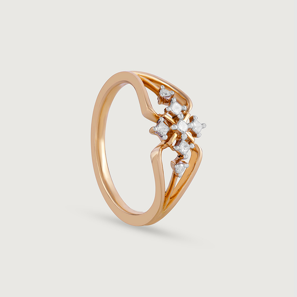Dazzling Blend Gold & Diamond Finger Ring,,hi-res image number null