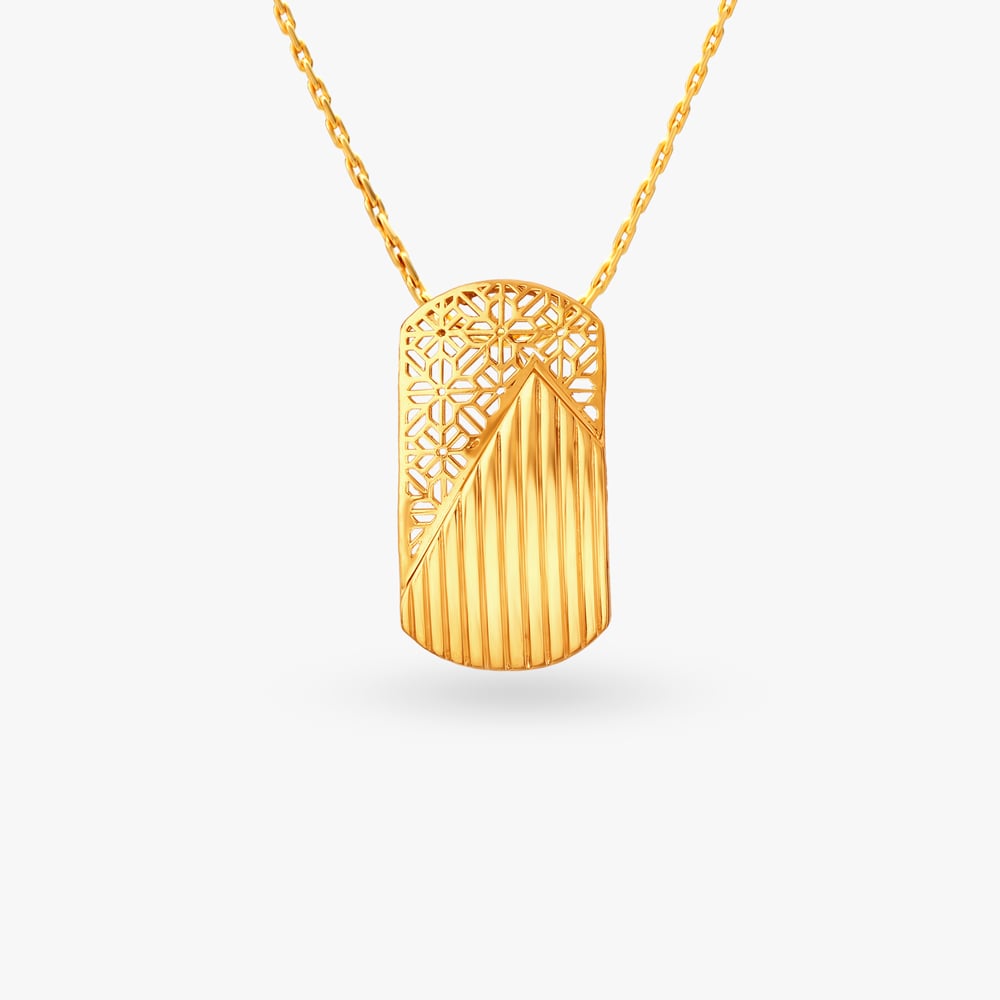 Enigmatic Gold Pendant and Earrings Set,,hi-res image number null