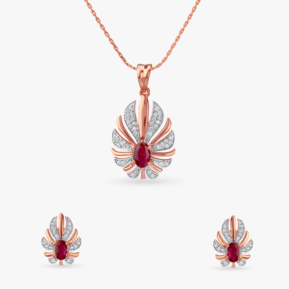 Phoenix Radiance Silver Pendant and Earrings Set,,hi-res image number null