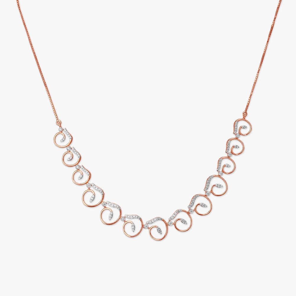 Swirl Charm Diamond Necklace Set,,hi-res image number null